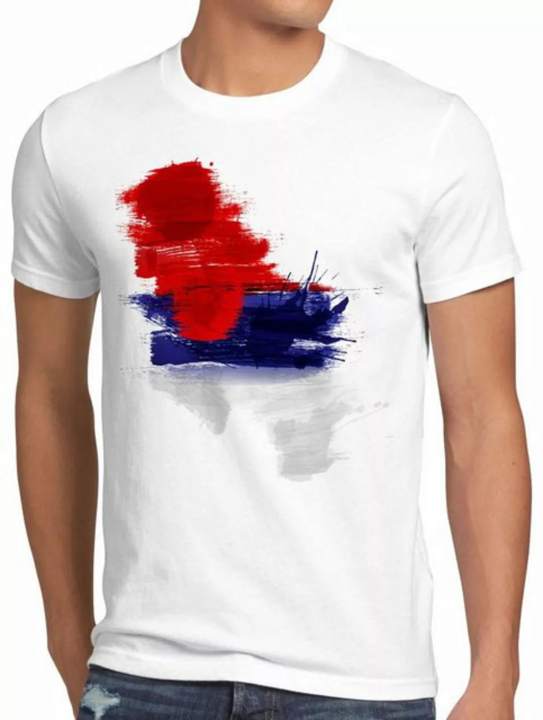 style3 Print-Shirt Herren T-Shirt Flagge Serbien Fußball Sport Serbia WM EM günstig online kaufen