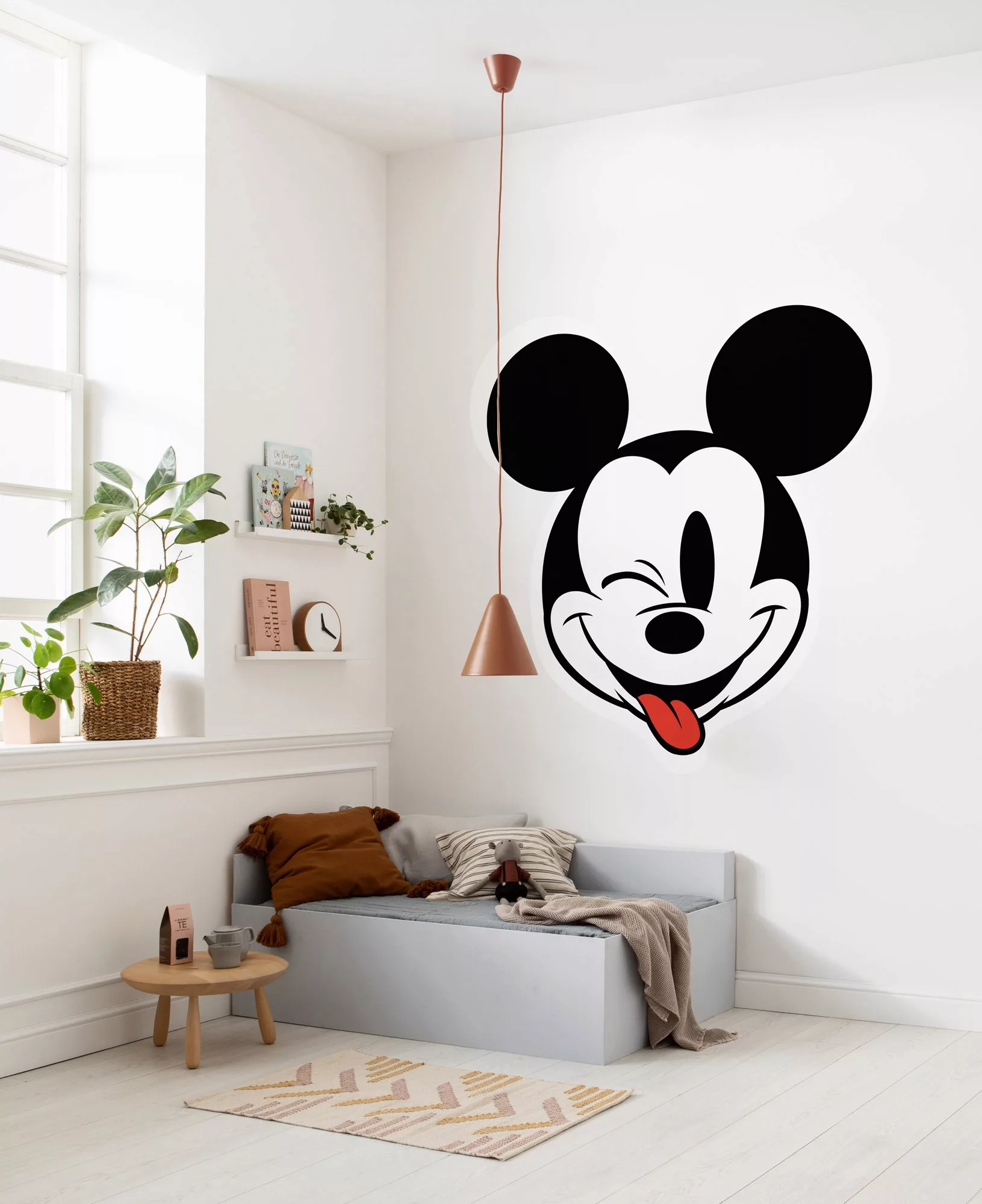 Disney Wandtattoo Mickey Mouse Schwarz-Weiß und Rot 128 x 128 cm 612733 günstig online kaufen