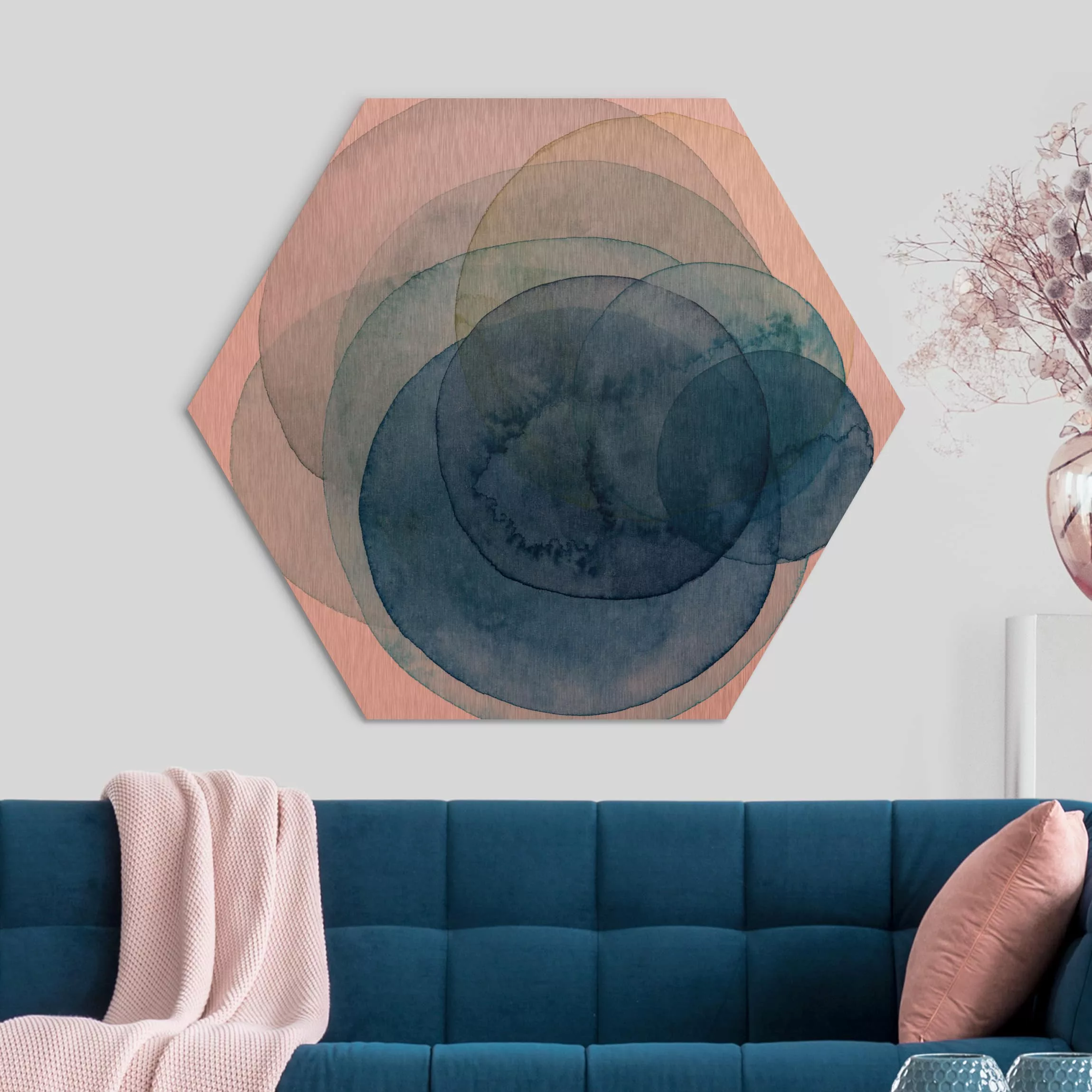Hexagon-Alu-Dibond Bild Abstrakt Urknall - blau günstig online kaufen