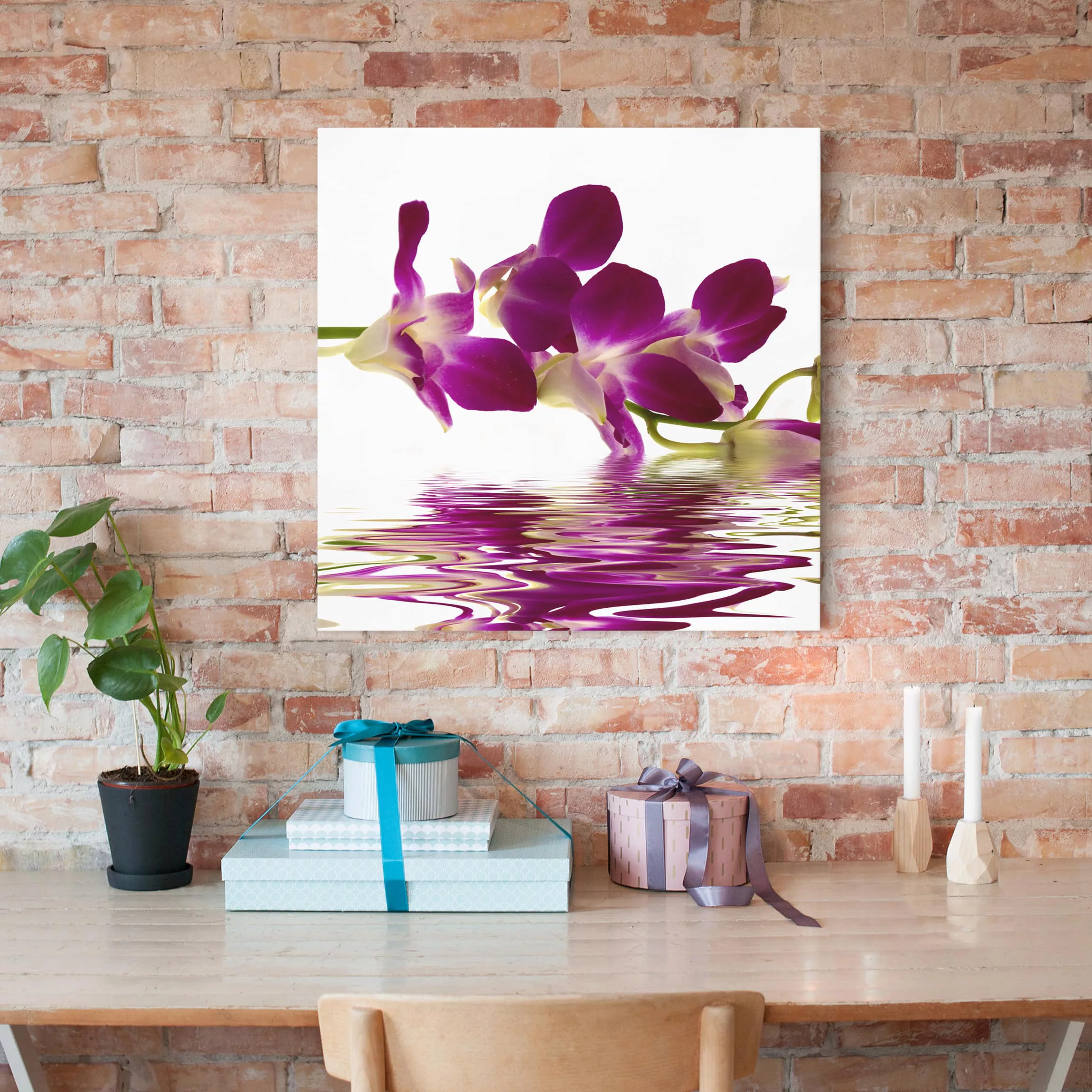 Leinwandbild Blumen - Quadrat Pink Orchid Waters günstig online kaufen