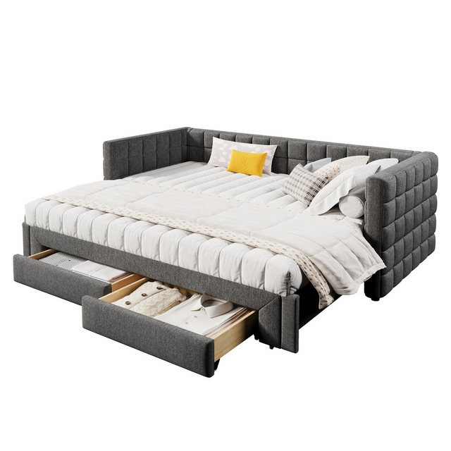 REDOM Daybett Sofabett,mit 2 Schubladen (Luxuriöses Samt Daybett 90x200 cm, günstig online kaufen