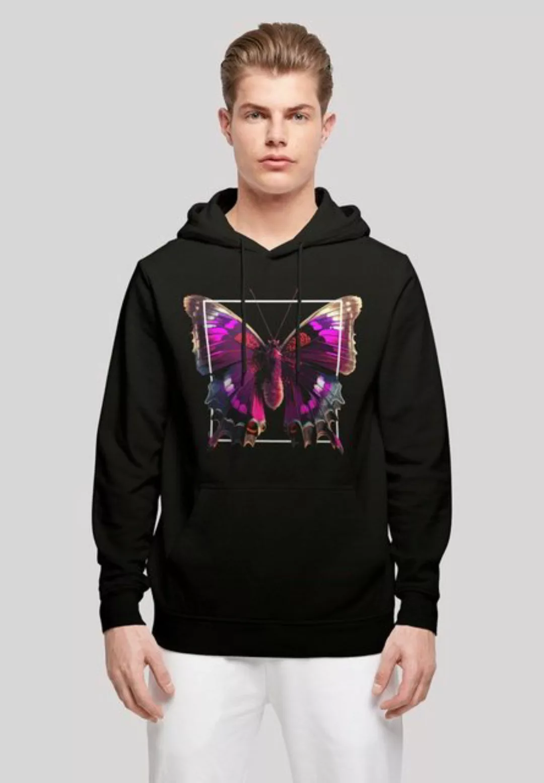 F4NT4STIC Kapuzenpullover Pink Schmetterling HOODIE UNISEX Print günstig online kaufen