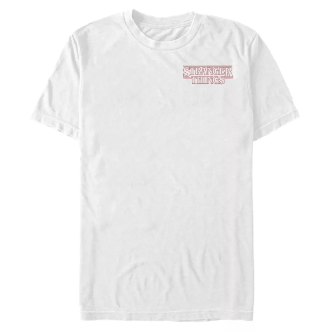 Netflix - Stranger Things - Logo Stranger Red Outline Pocket - Männer T-Shi günstig online kaufen