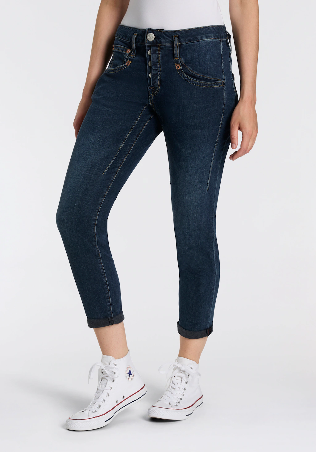 Herrlicher 7/8-Jeans "Shyra Cropped Denim Stretch", mit halb verdeckter Kno günstig online kaufen
