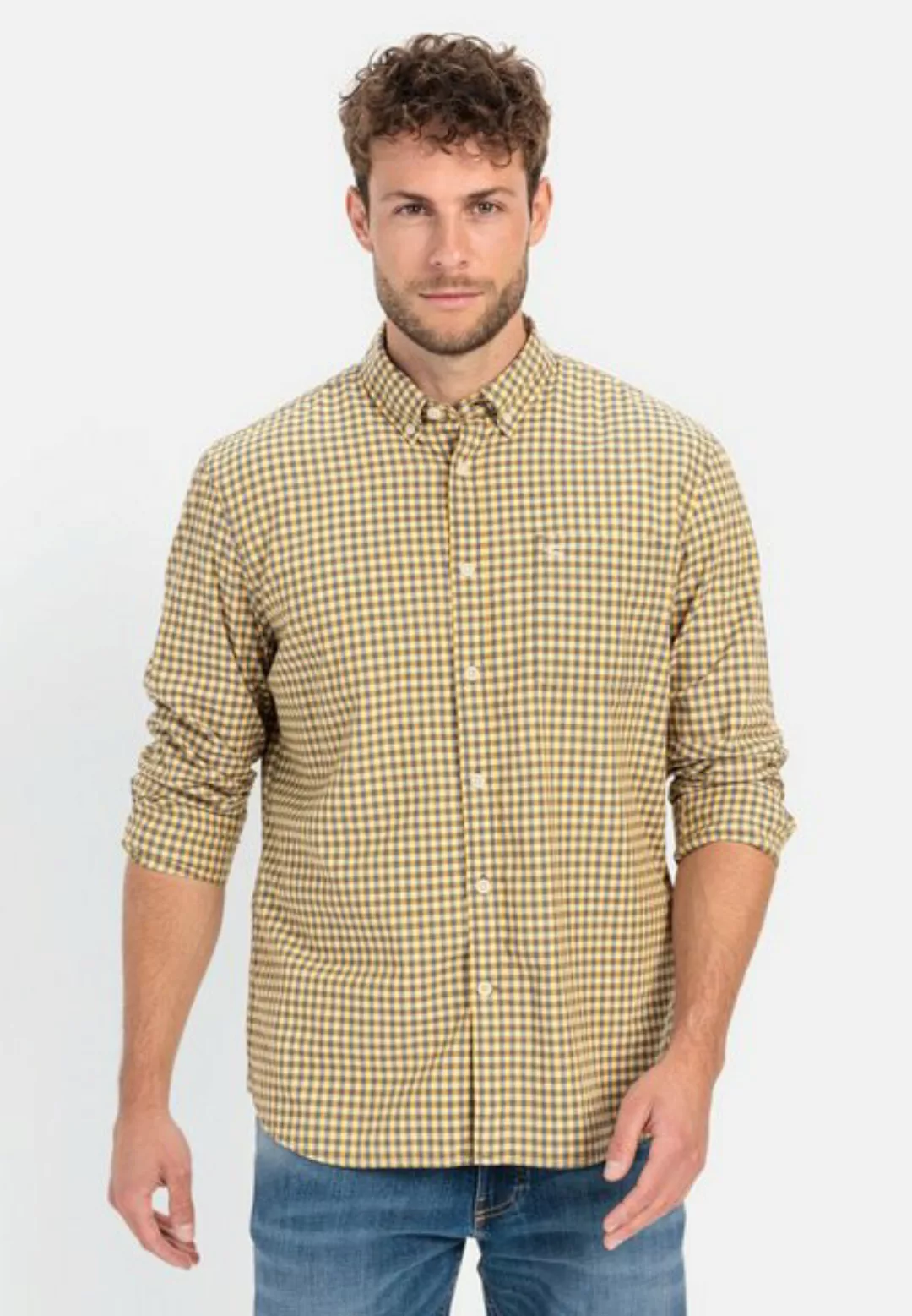 camel active Langarmhemd im Vichy-Karomuster Button-Down günstig online kaufen