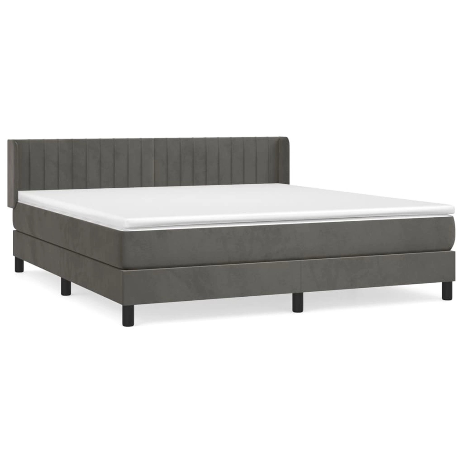 vidaXL Boxspringbett mit Matratze Dunkelgrau 180x200 cm Samt1390343 günstig online kaufen