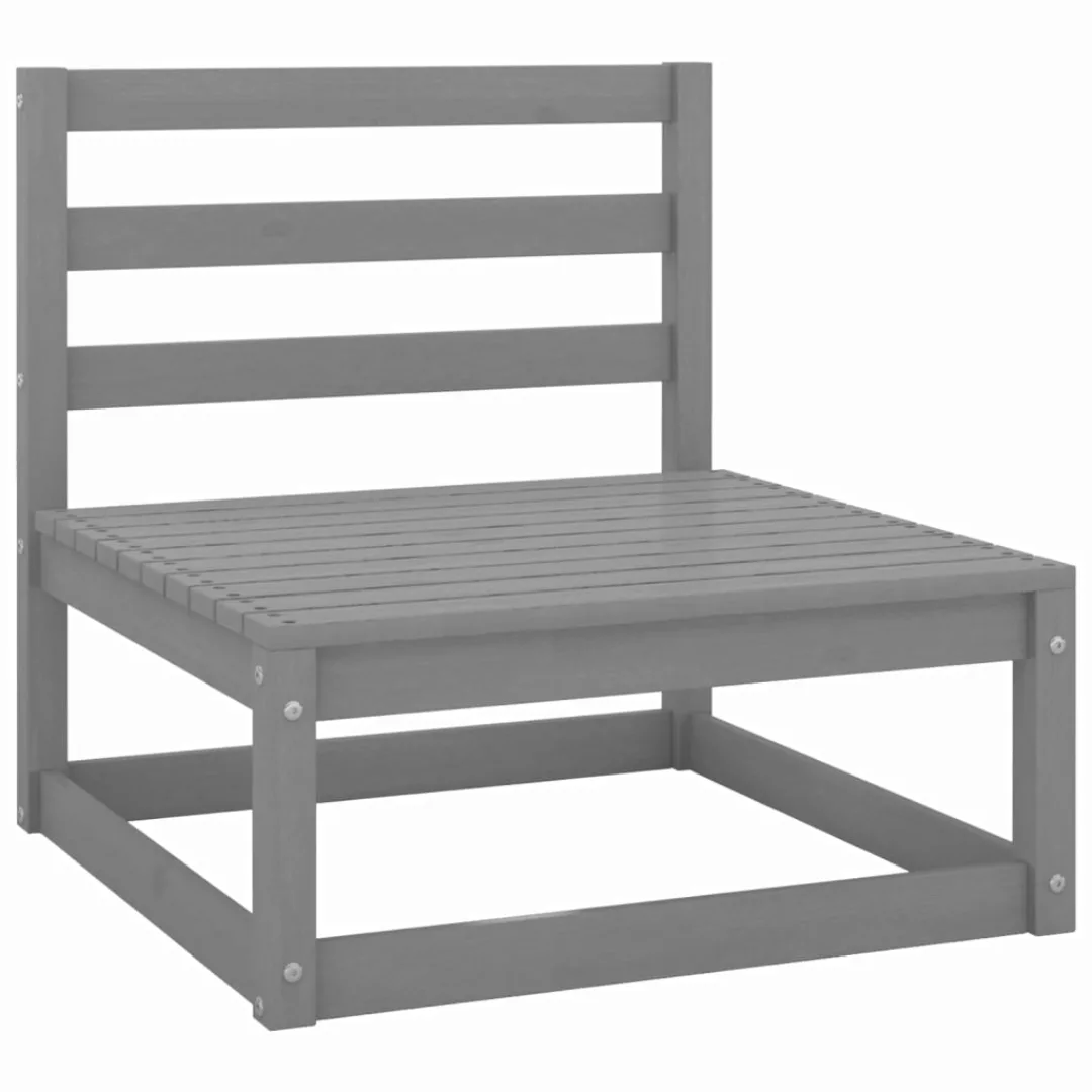 Garten-mittelsofas 2 Stk. Grau Kiefer Massivholz günstig online kaufen