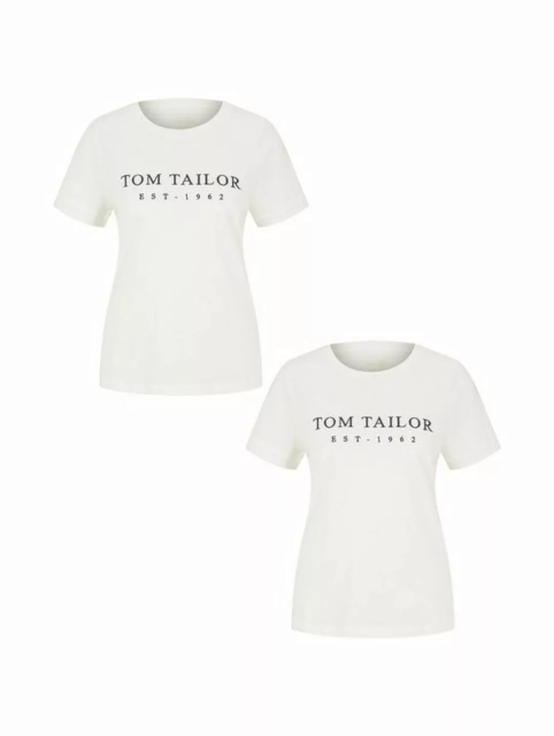 TOM TAILOR T-Shirt 2-er Set T-Shirt mit Logo Stickerei PRINT CREW NECK (2-t günstig online kaufen