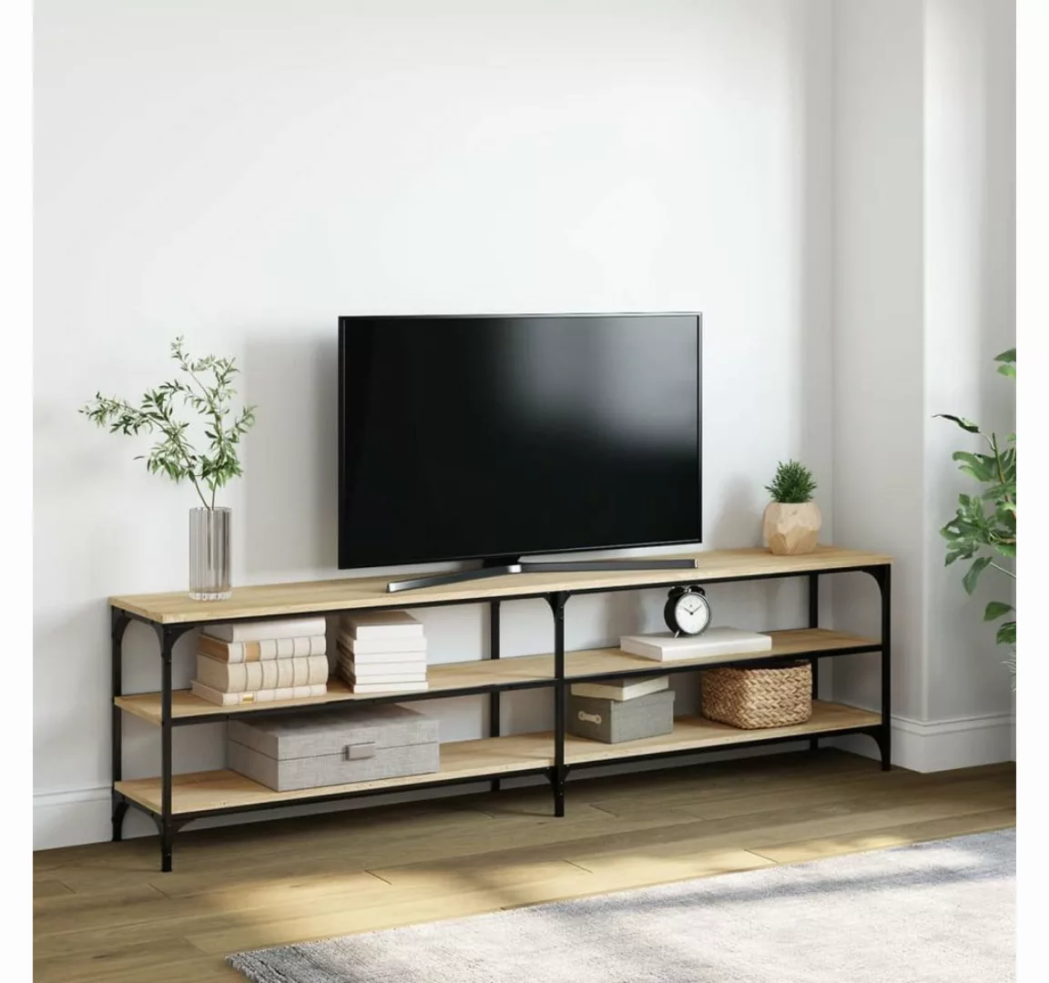 furnicato TV-Schrank Sonoma-Eiche 180x30x50 cm Holzwerkstoff und Metall günstig online kaufen