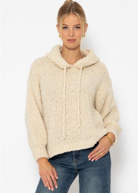 SASSYCLASSY Strickpullover Pullover Damen aus Bouclé Strick mit Kapuze Jess günstig online kaufen