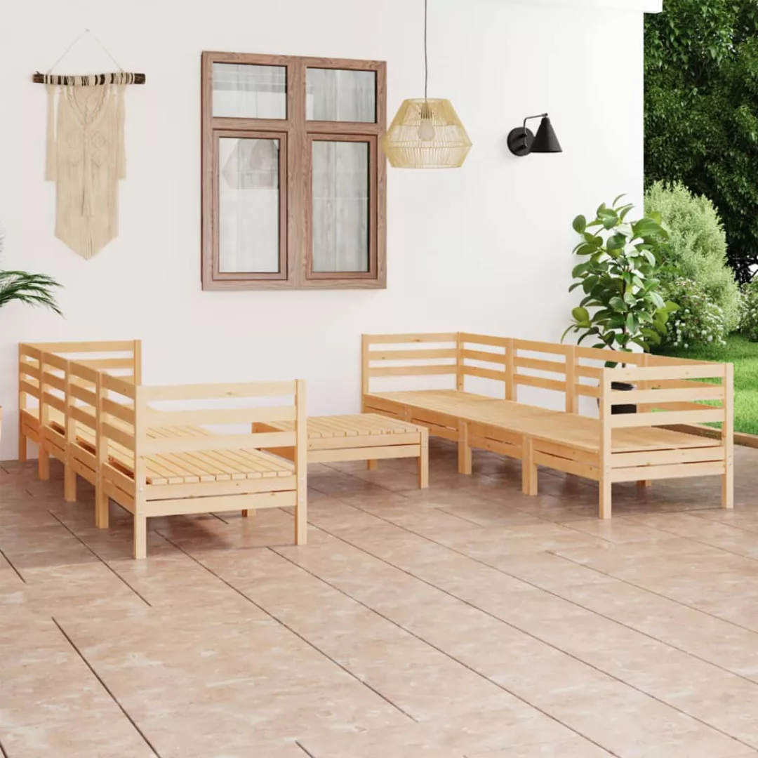 9-tlg. Garten-lounge-set Kiefer Massivholz günstig online kaufen
