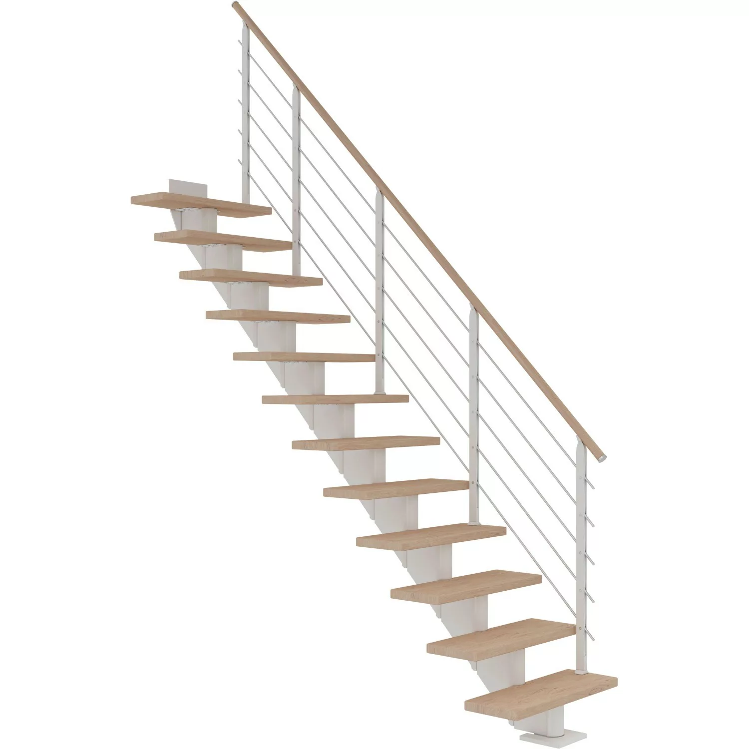 Dolle Mittelholmtreppe Hamburg Eiche Weiß GH bis 301 cm Gerade 85 cm FSC günstig online kaufen