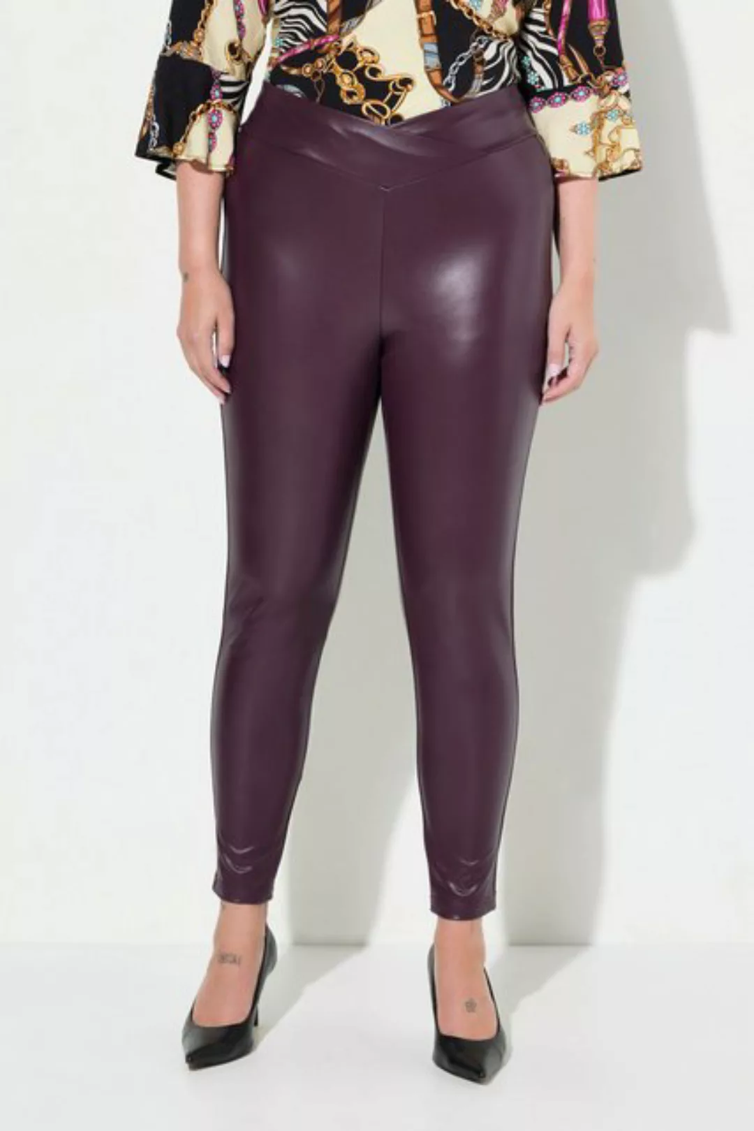 MIAMODA Lederimitathose Leggings Skinny Fit Lederoptik Elastikbund günstig online kaufen