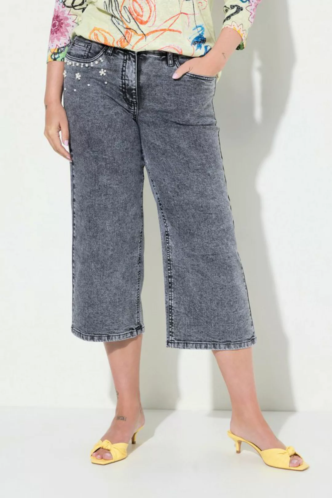 MIAMODA Regular-fit-Jeans Jeans-Culotte Wide Legs 5-Pocket Moon Wash günstig online kaufen