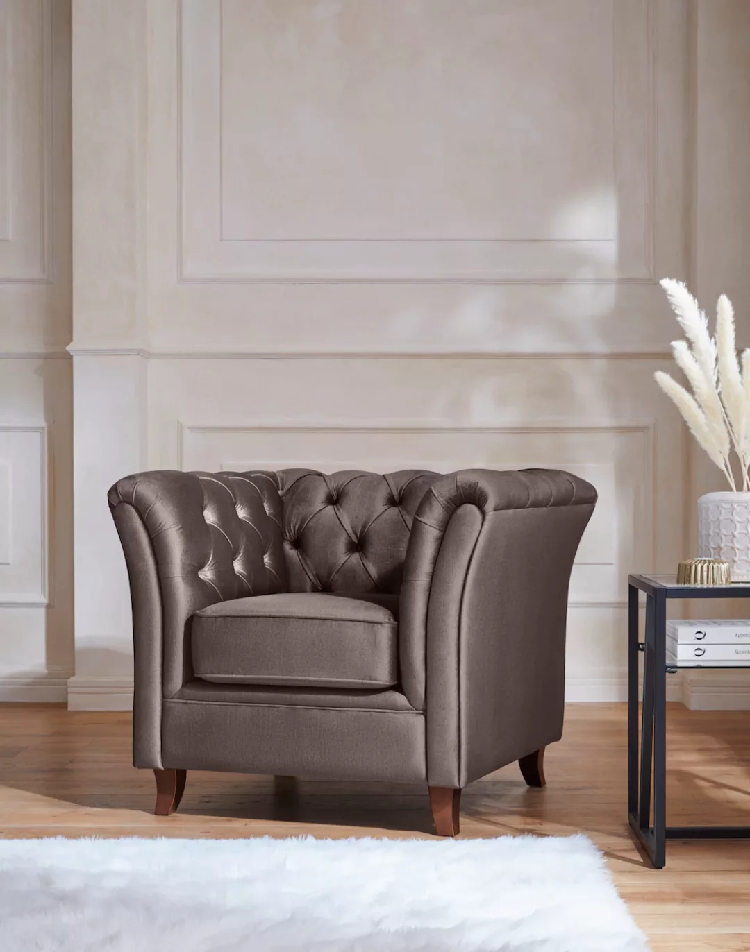 Home affaire Chesterfield-Sessel "Reims Cocktailsessel, Sessel", mit echter günstig online kaufen