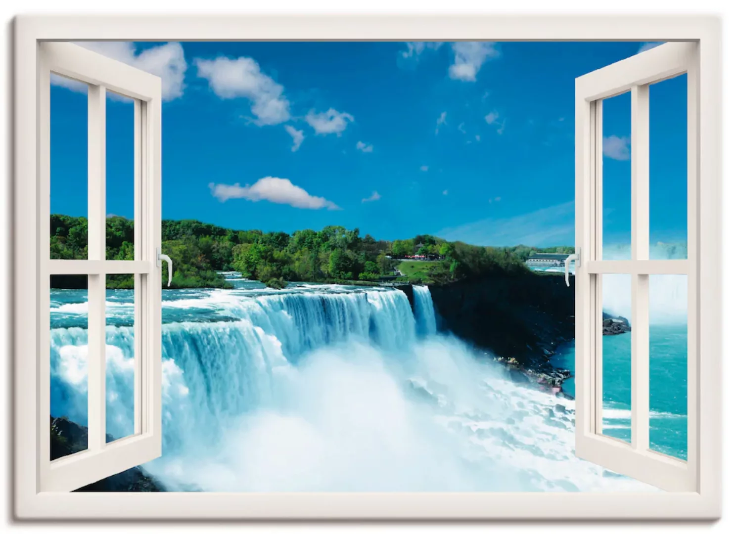 Artland Leinwandbild "Fensterblick - Niagara, weiß", Fensterblick, (1 St.), günstig online kaufen