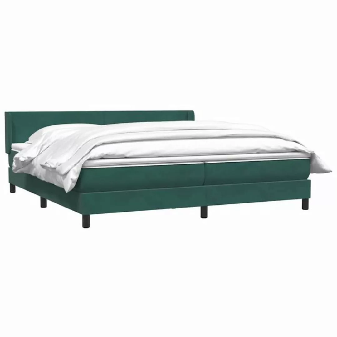 vidaXL Bett Boxspringbett mit Matratze Dunkelgrün 180x220 cm Samt günstig online kaufen