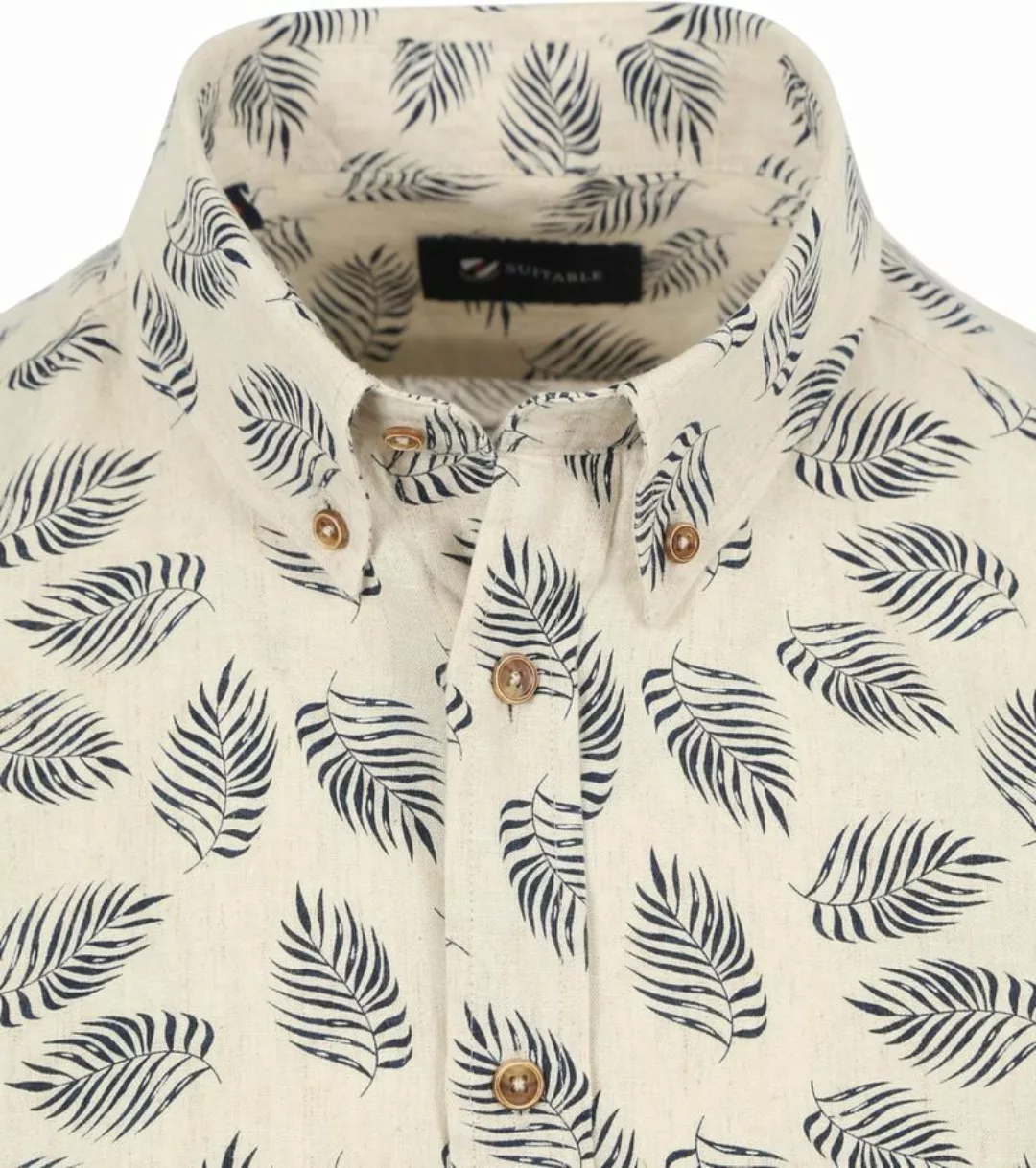 Suitable Short Sleeve Hemd Leinen Sheng Blau - Größe M günstig online kaufen