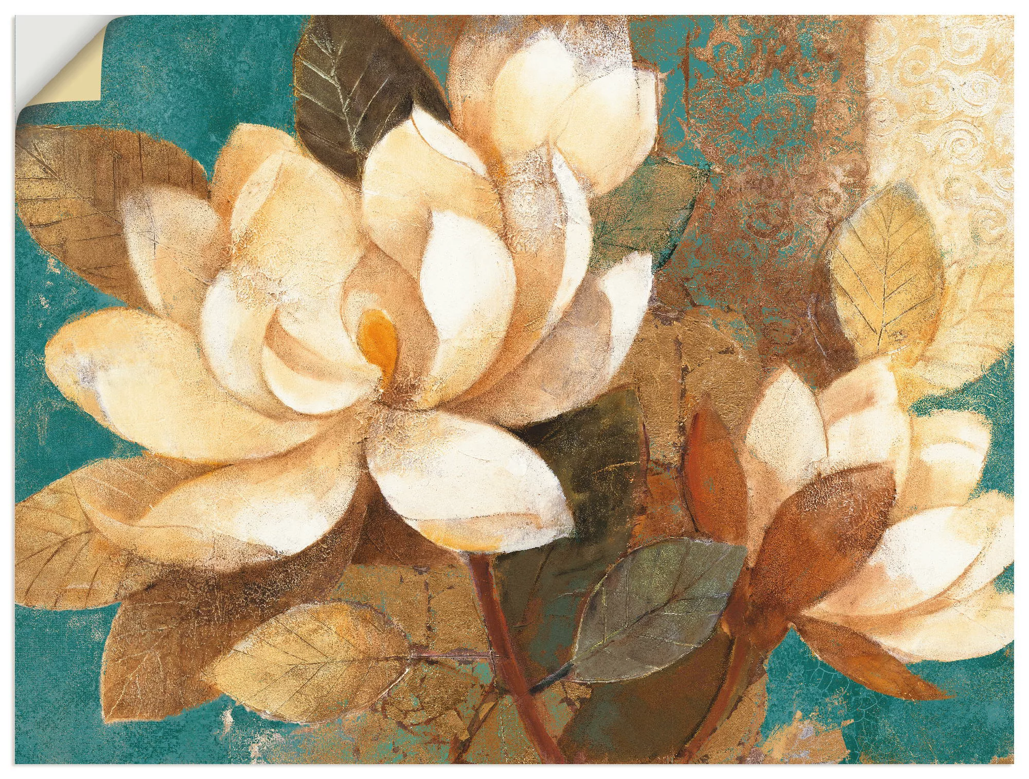 Artland Wandbild »Türkise Magnolien«, Blumen, (1 St.), als Poster, Wandaufk günstig online kaufen