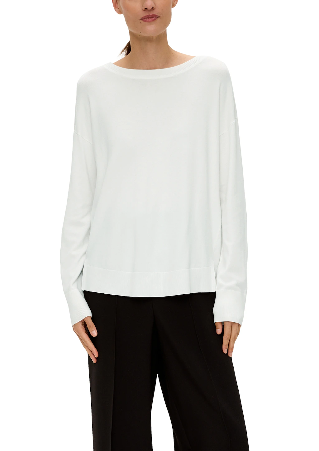 s.Oliver BLACK LABEL Longpullover, mit Drop-Shoulder Look günstig online kaufen