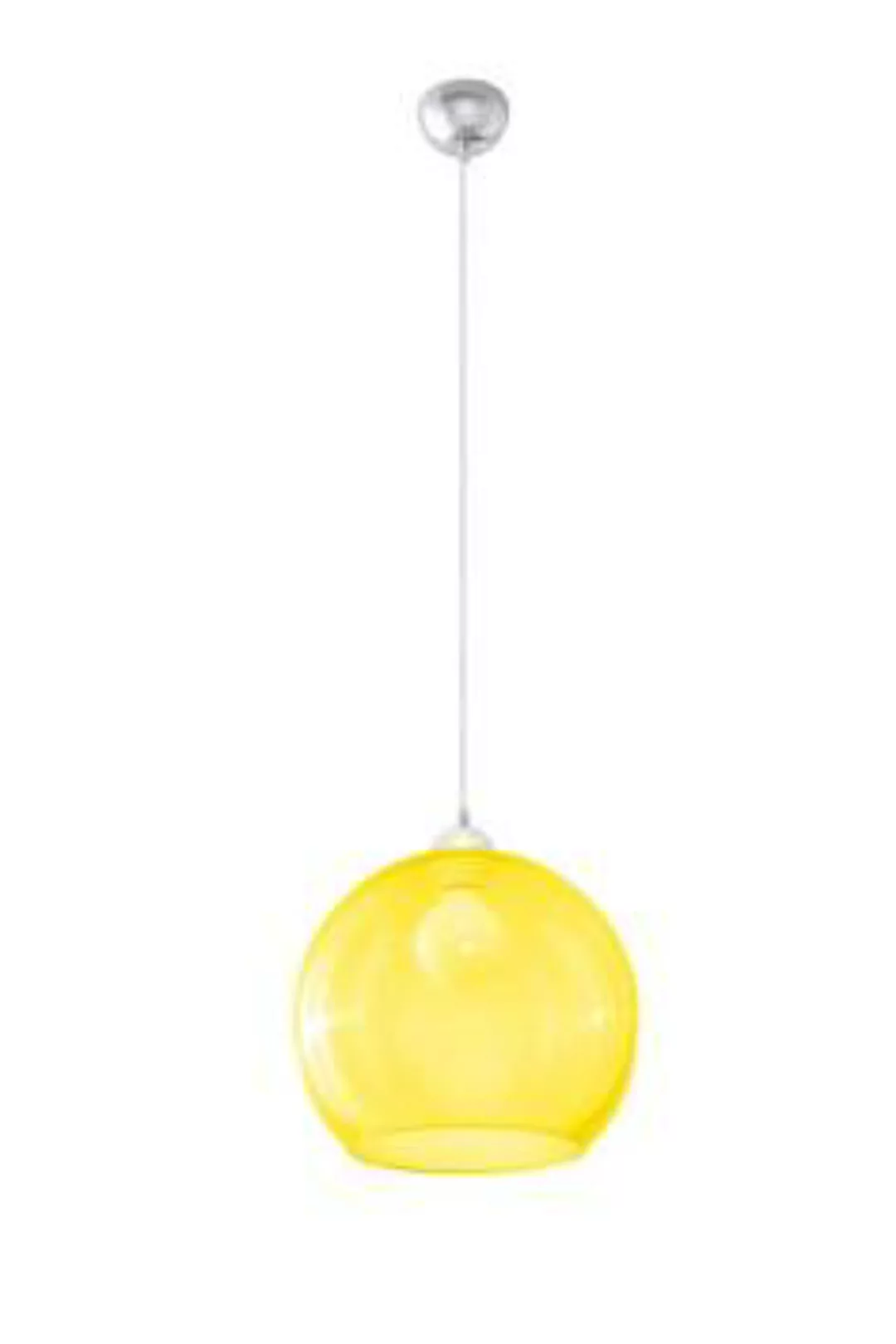 Pendelleuchte Kugel Schirm Glas Gelb E27 BILBAO günstig online kaufen