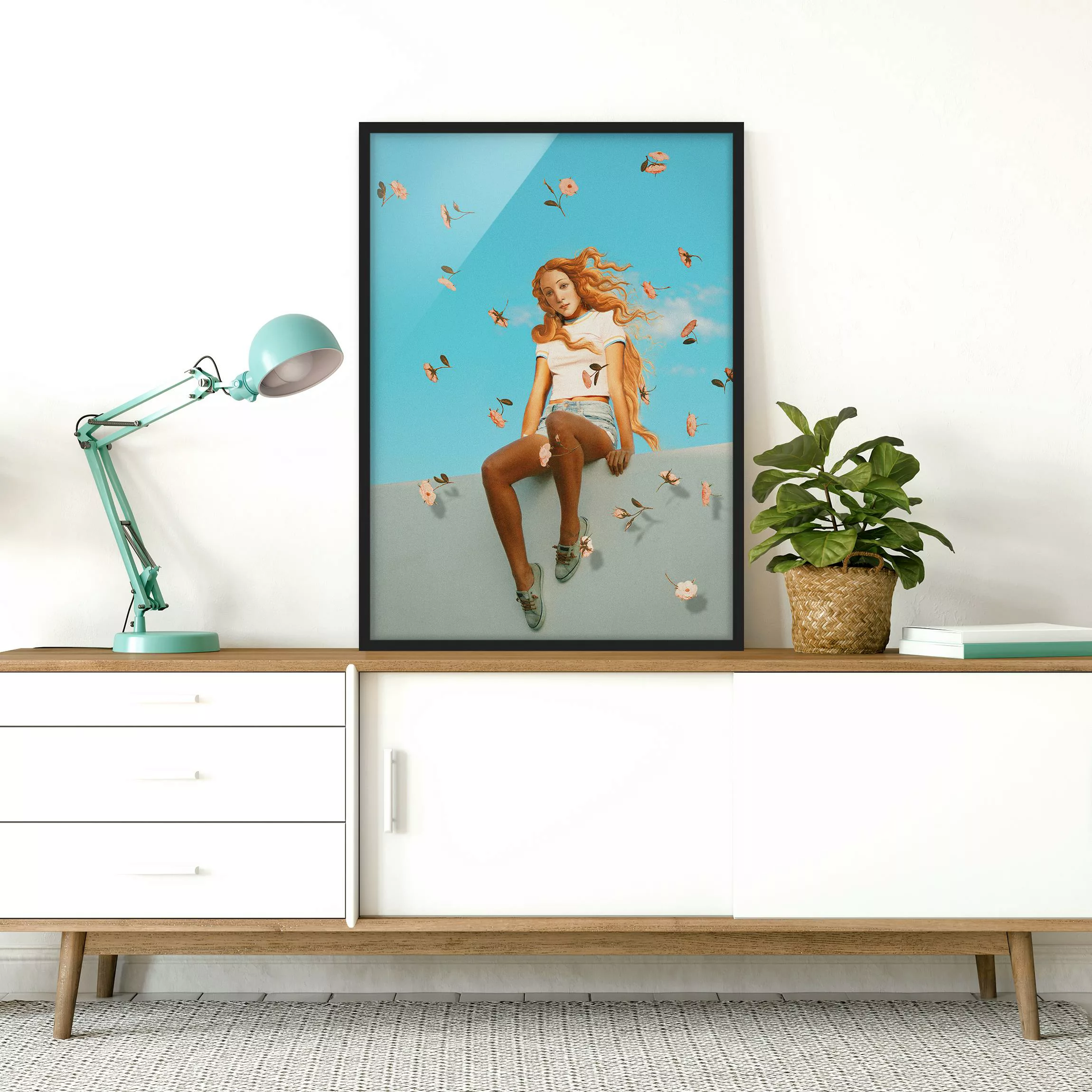 Bild mit Rahmen Kunstdruck - Hochformat Retro Venus günstig online kaufen