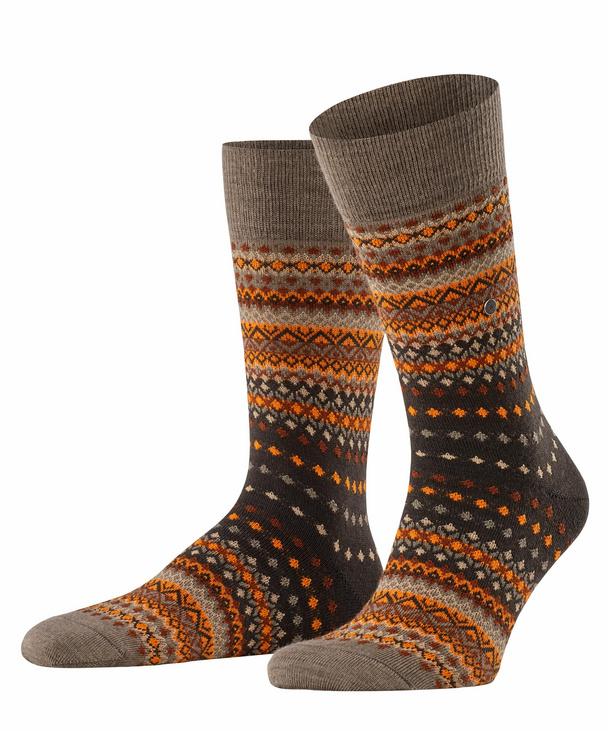 Burlington Ancient Fair Isle Herren Socken, 40-46, Braun, AnderesMuster, Sc günstig online kaufen