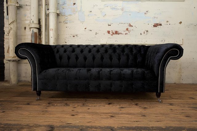 Xlmoebel Sofa Hochwertige Design Stoffsofas Chesterfield Textil Dreisitzer- günstig online kaufen