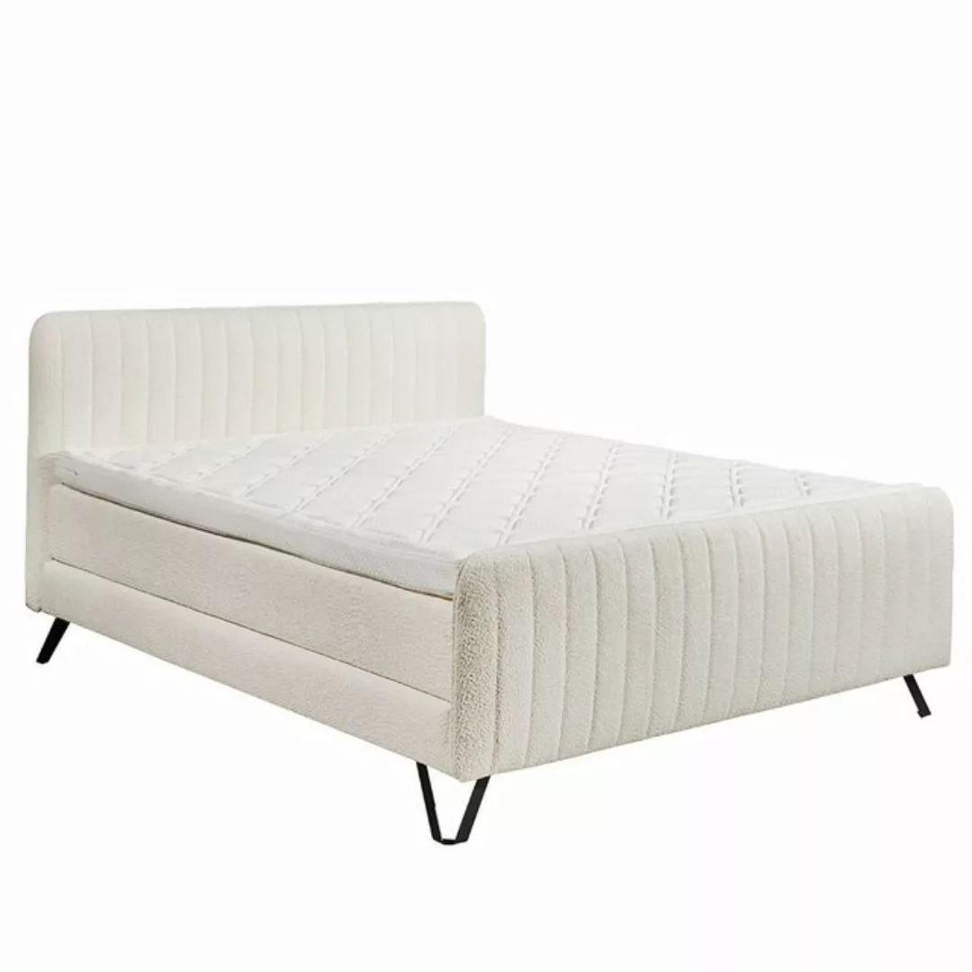 Lomadox Boxspringbett CANBERRA-09, 160x200cm, H2, in cremefarben, mit Kalts günstig online kaufen