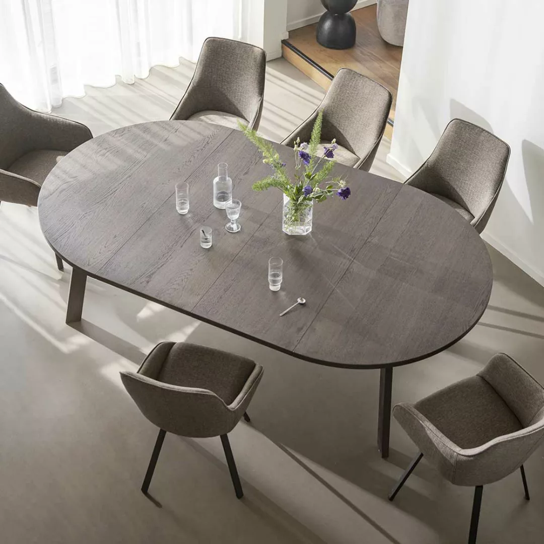 Küchen Tisch optional verlängerbar in Dunkelbraun geölt 75 cm hoch günstig online kaufen