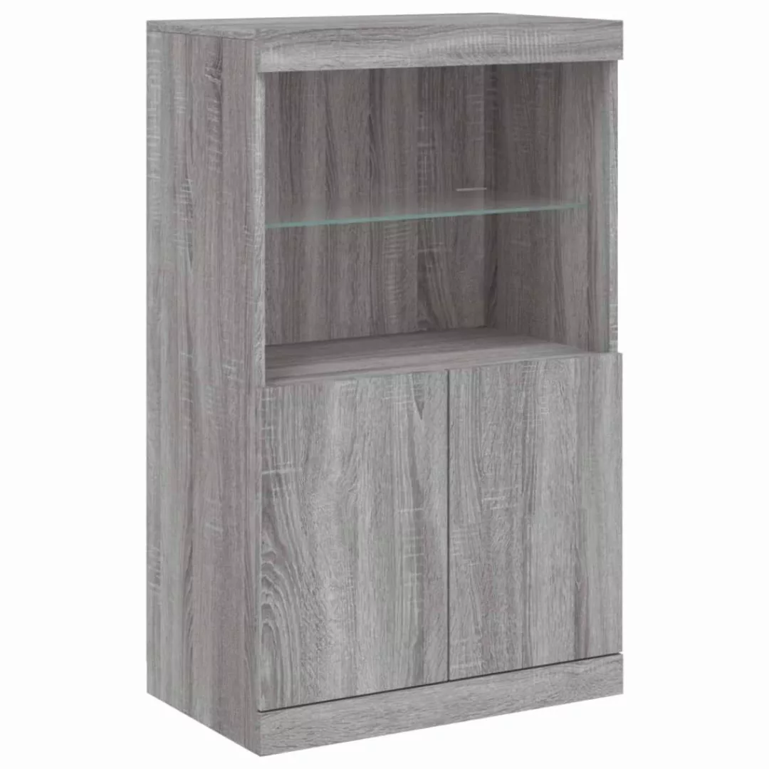 vidaXL Sideboard Sideboard mit LED-Leuchten Grau günstig online kaufen