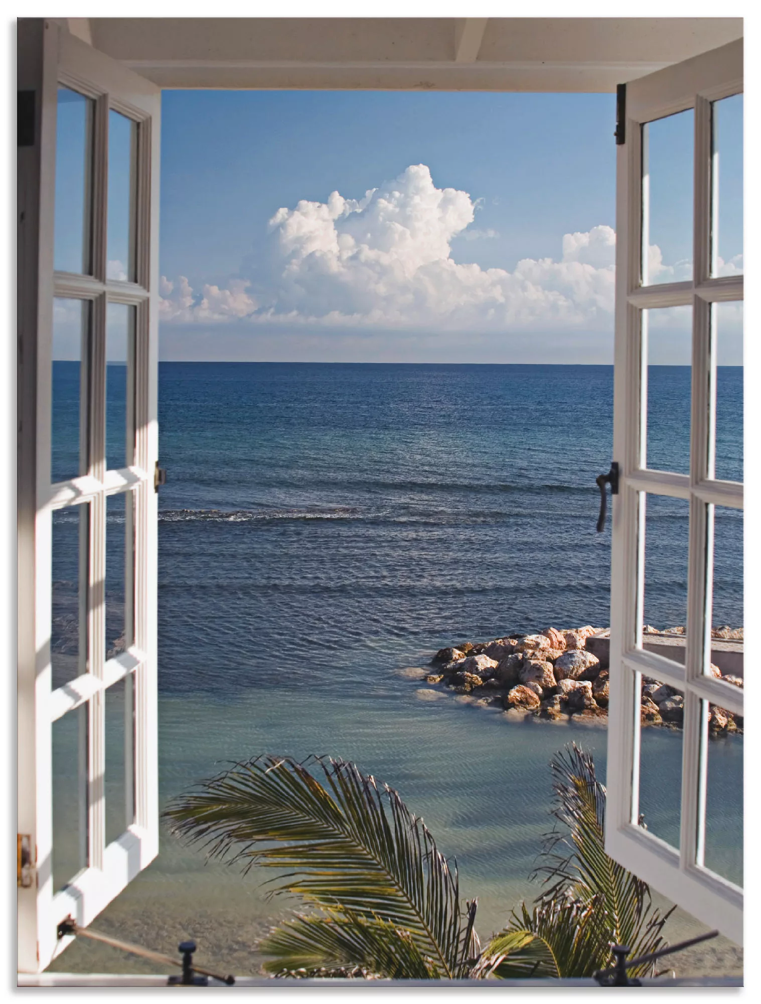 Artland Wandbild "Fenster zum Paradies", Fensterblick, (1 St.), als Alubild günstig online kaufen