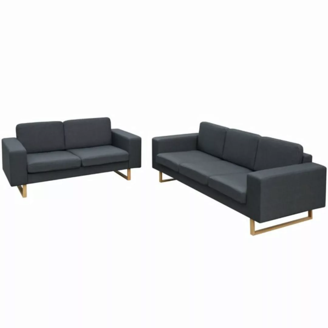 2-sitzer Und 3-sitzer Sofa Set Dunkelgrau günstig online kaufen