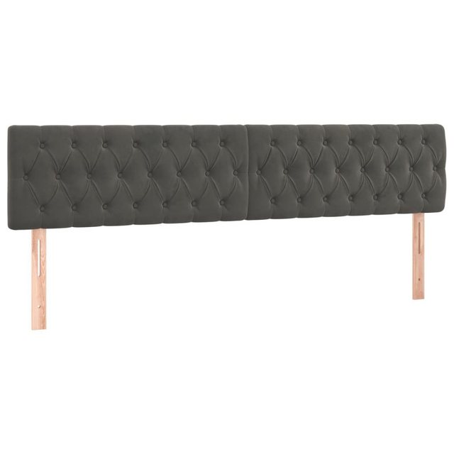 vidaXL Bett, Kopfteile 2 Stk. Dunkelgrau 90x7x78/88 cm Samt günstig online kaufen