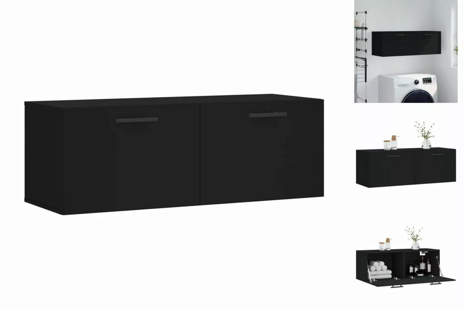 vidaXL Hängeschrank Hängeschrank Wandschrank Schwarz 100x36,5x35 cm Spanpla günstig online kaufen