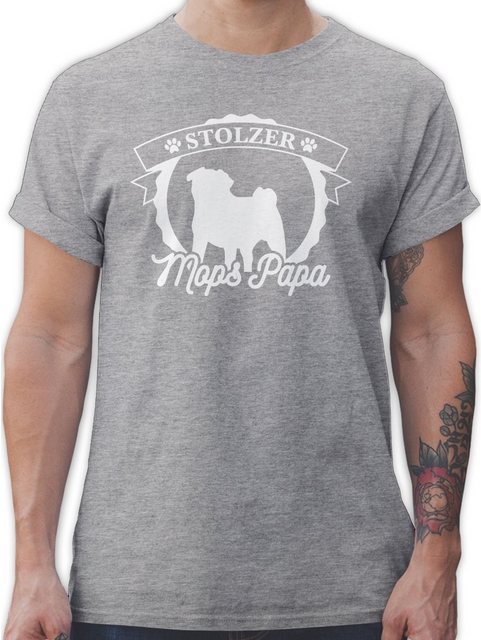 Shirtracer T-Shirt Stolzer Mops Papa Geschenk für Hundebesitzer günstig online kaufen