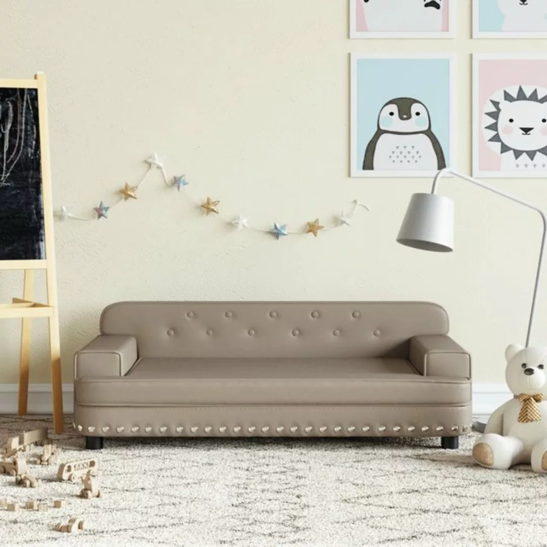 vidaXL Kindersofa Kindersofa Cappuccino 90x53x30 cm Kunstleder Kindercouch günstig online kaufen