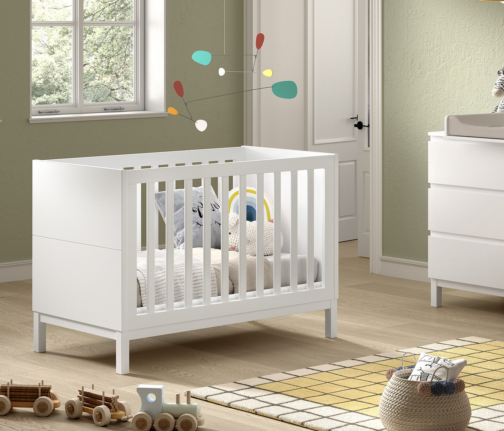 Vipack Babybett "in gradlinigem Design, standfest gebaut, pflegeleichte Obe günstig online kaufen