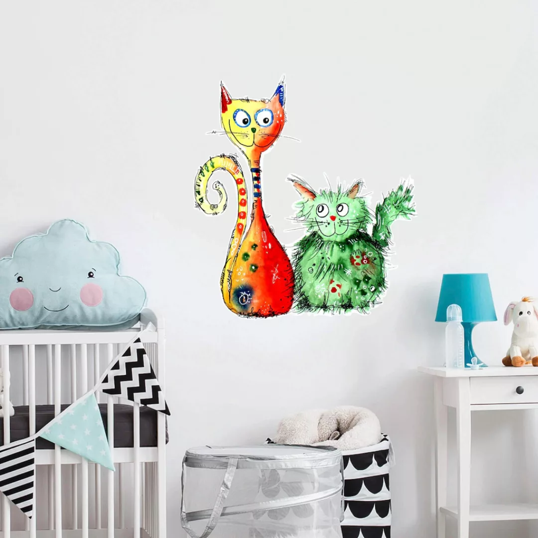 Wall-Art Wandtattoo »Wohnzimmer Kunstdruck bunte Katze«, selbstklebend, ent günstig online kaufen