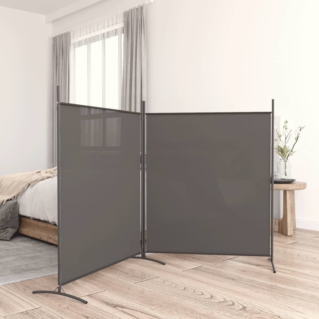 furnicato Raumteiler 2-tlg. Paravent Anthrazit 348x180 günstig online kaufen