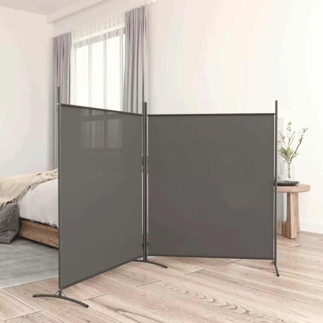 furnicato Raumteiler 2-tlg. Paravent Anthrazit 348x180 günstig online kaufen