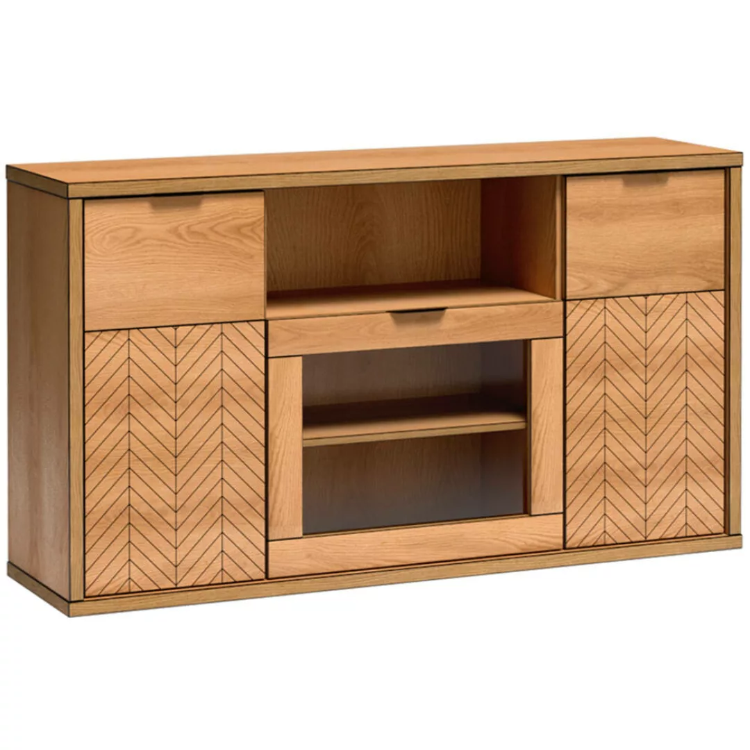 Sideboard mit Glasausschnitt modern in Eiche FABRIANO-161 günstig online kaufen