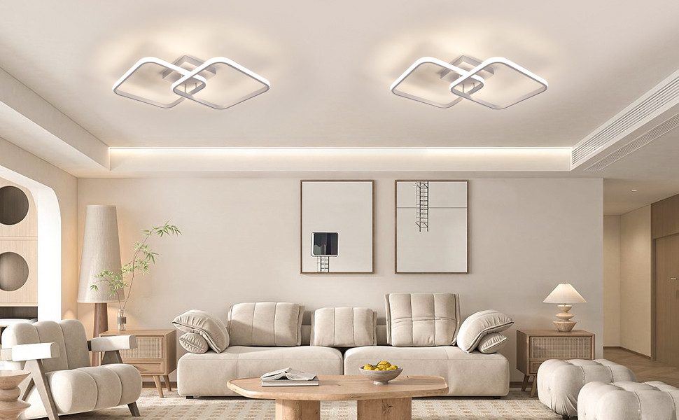 Goeco LED Deckenleuchte LED-Aluminiumlampe, quadratische Wohnzimmerlampe, günstig online kaufen