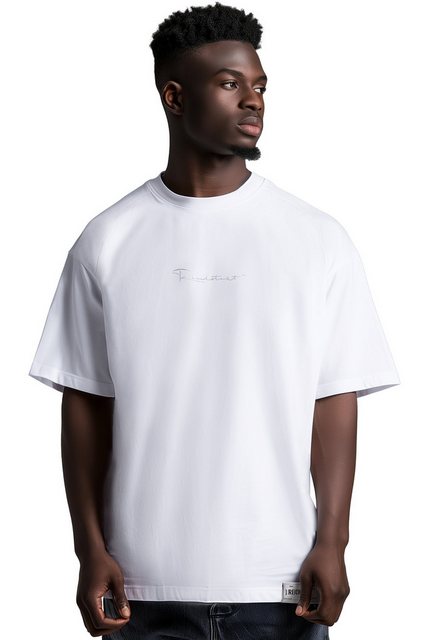 Reichstadt Oversize-Shirt Casual T-shirt 22RS033 White XS mit Stitching auf günstig online kaufen