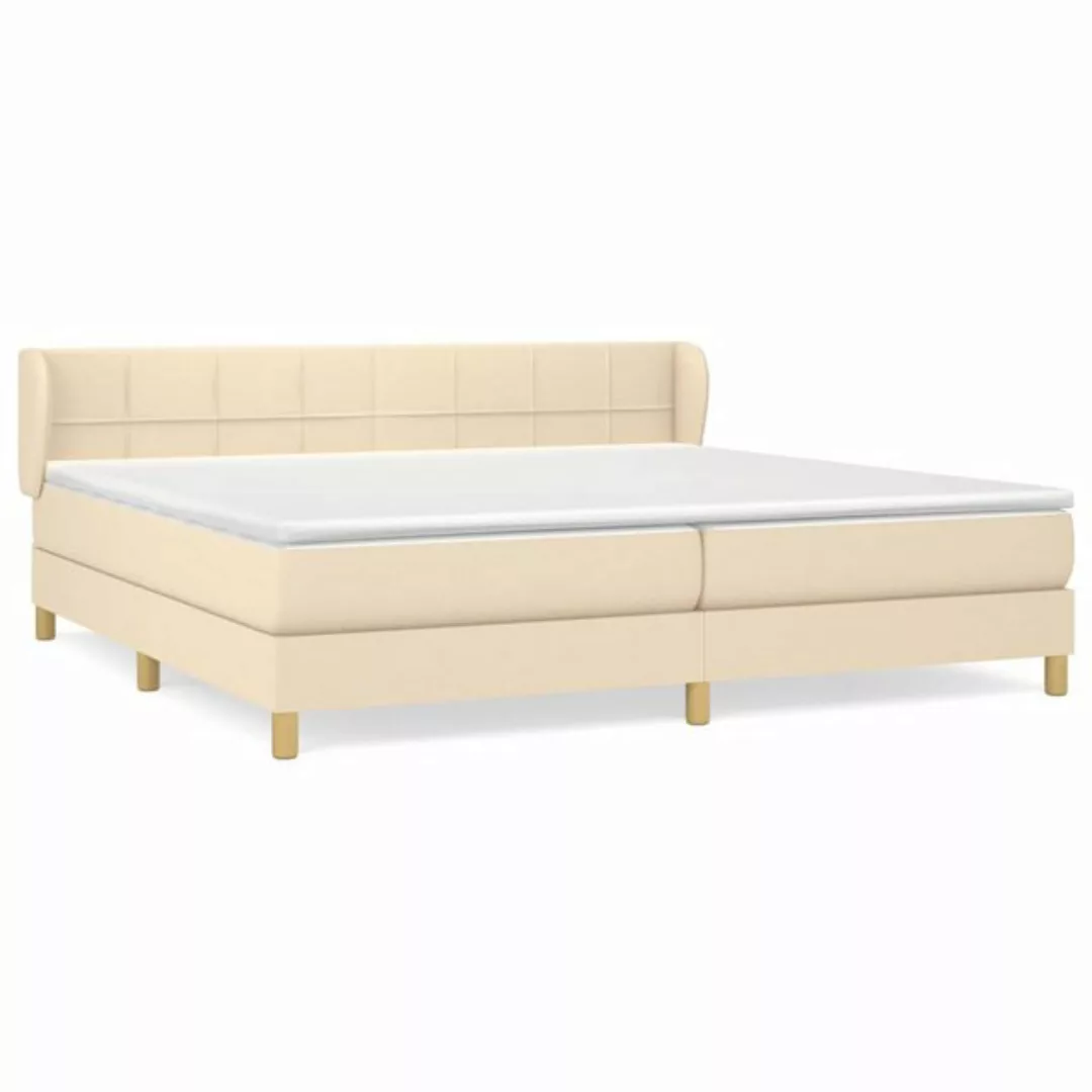 vidaXL Boxspringbett Boxspringbett mit Matratze Creme 200x200 cm Stoff Bett günstig online kaufen