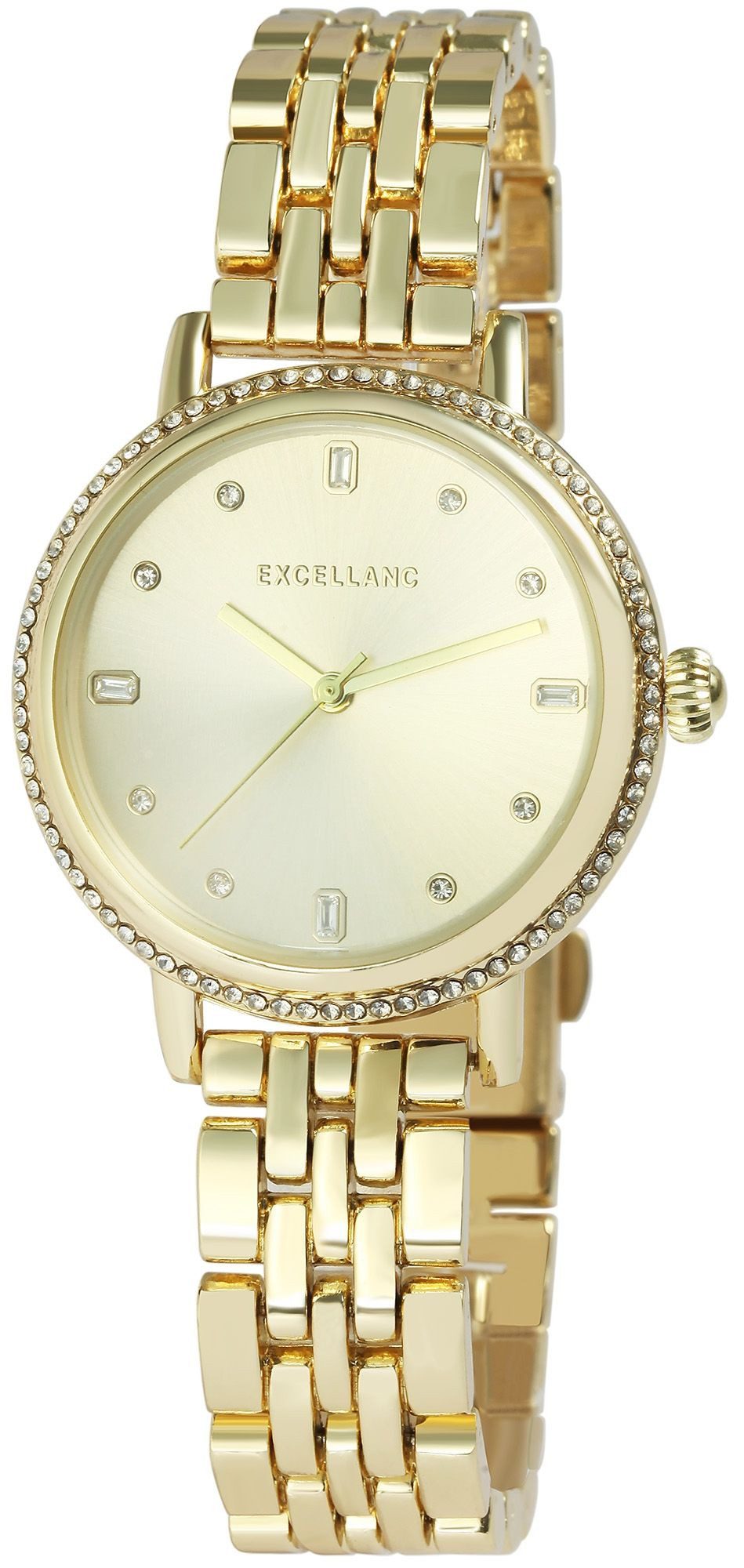 Excellanc Quarzuhr 1800248 mit Metallarmband, Similibesatz, günstig online kaufen