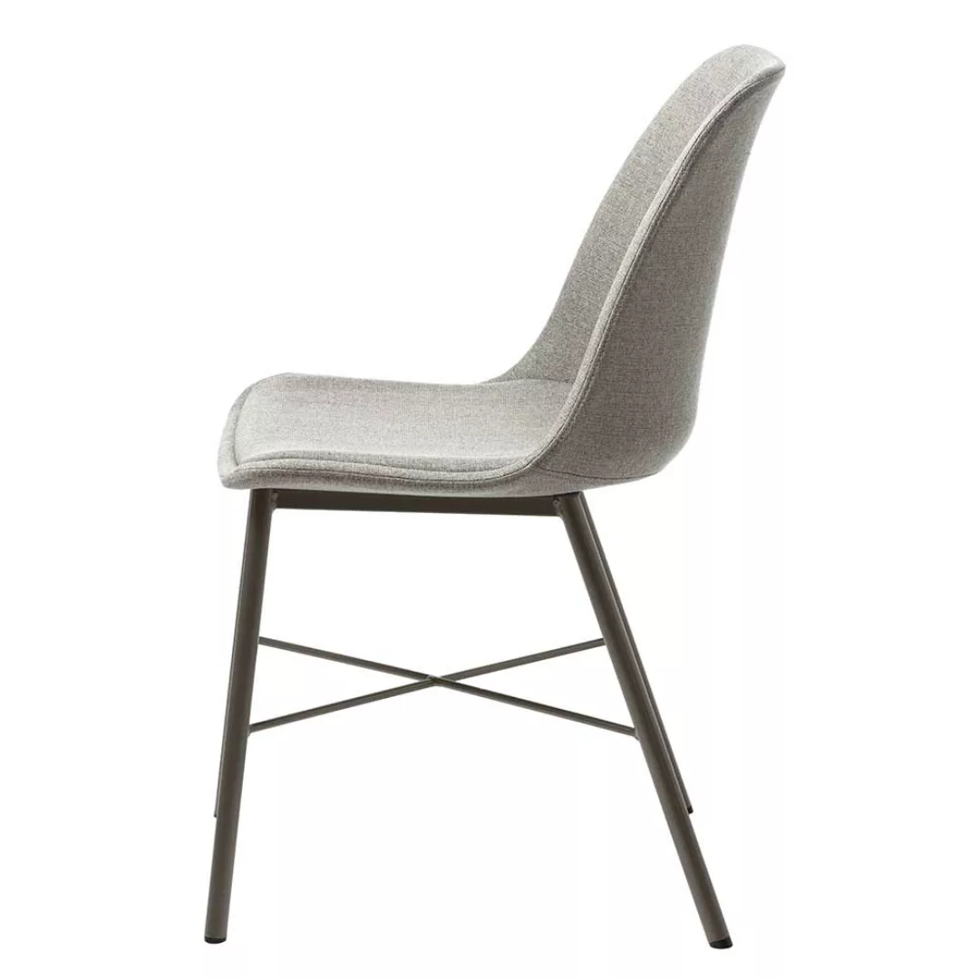 Esstisch Stühle in Grau im Skandi Design Gestell aus Metall (2er Set) günstig online kaufen