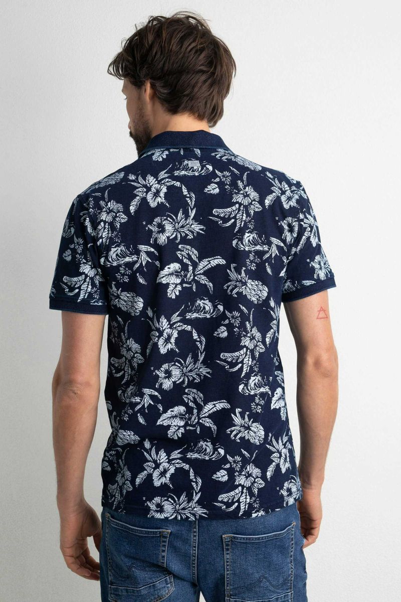 Petrol Shirt Botanical Dunkelblau - Größe M günstig online kaufen