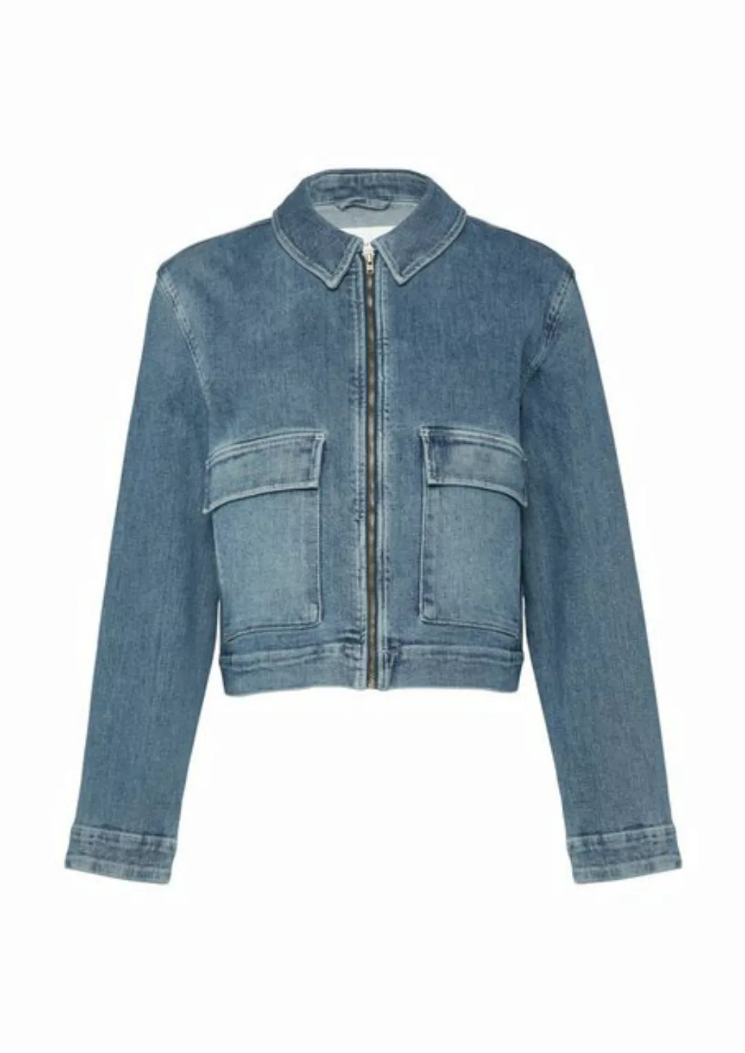 comma casual identity Blusenblazer Denim-Jacke im Boxy Fit Waschung günstig online kaufen