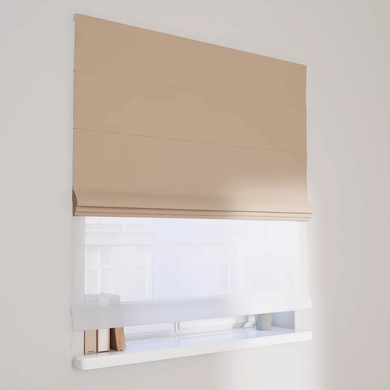 Dekoria Doppelraffrollo Duo, beige, 160 x 170 cm günstig online kaufen